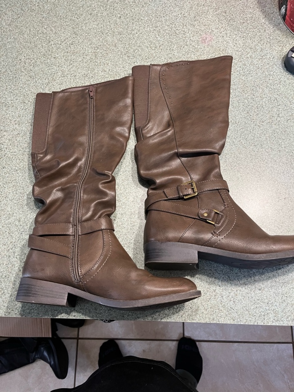 White Mountain Brown Riding Boots Size 10